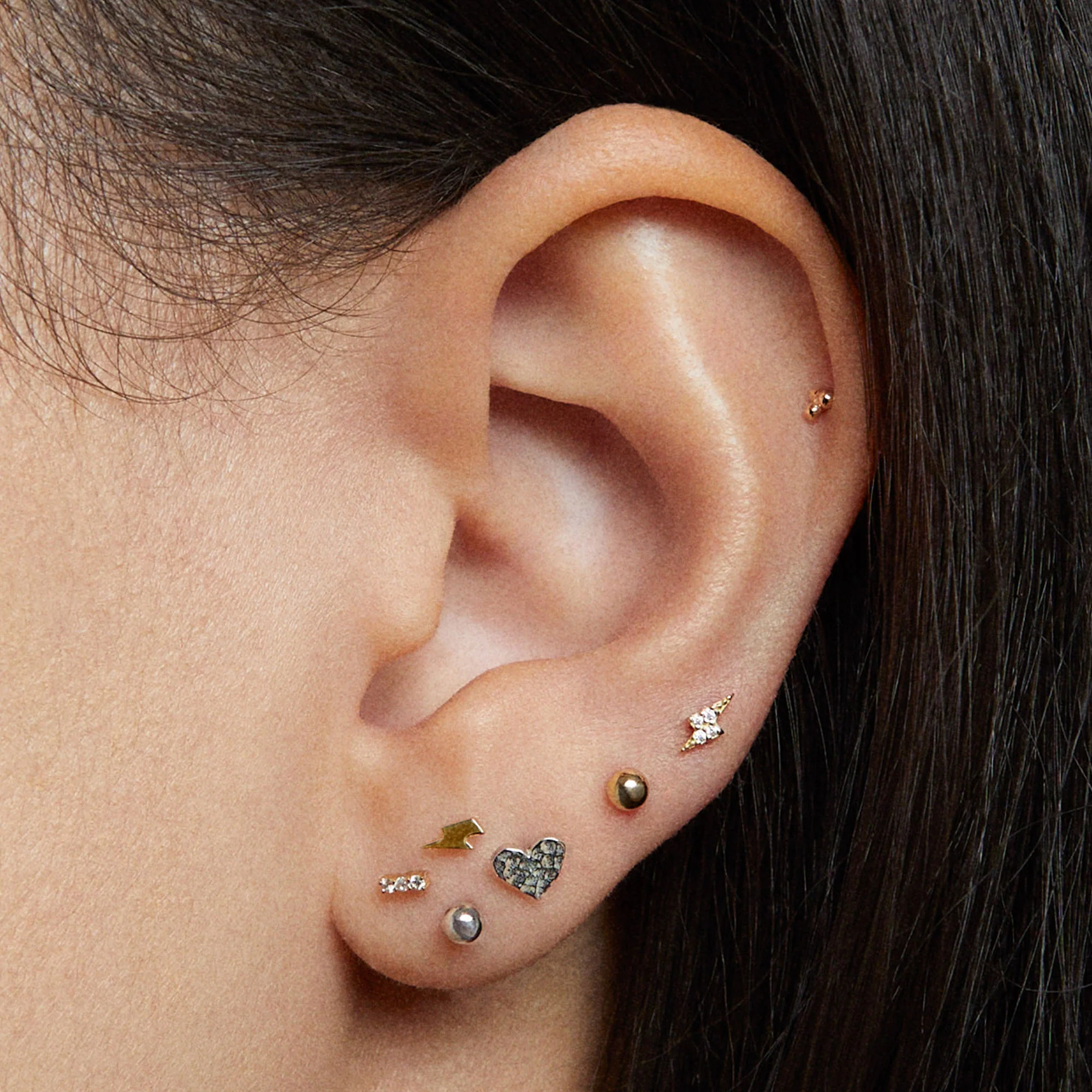 14k 3mm Ball Flat Back Stud - Image 3