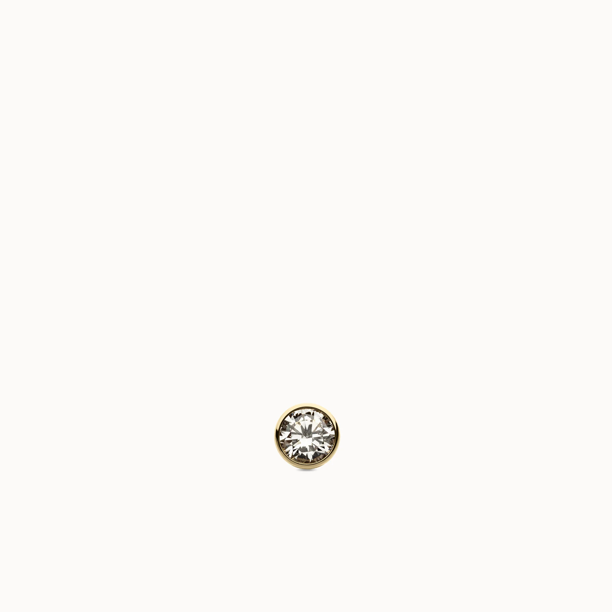 14k Bezel Lab Grown Diamond Flat Back Stud - 1.5mm