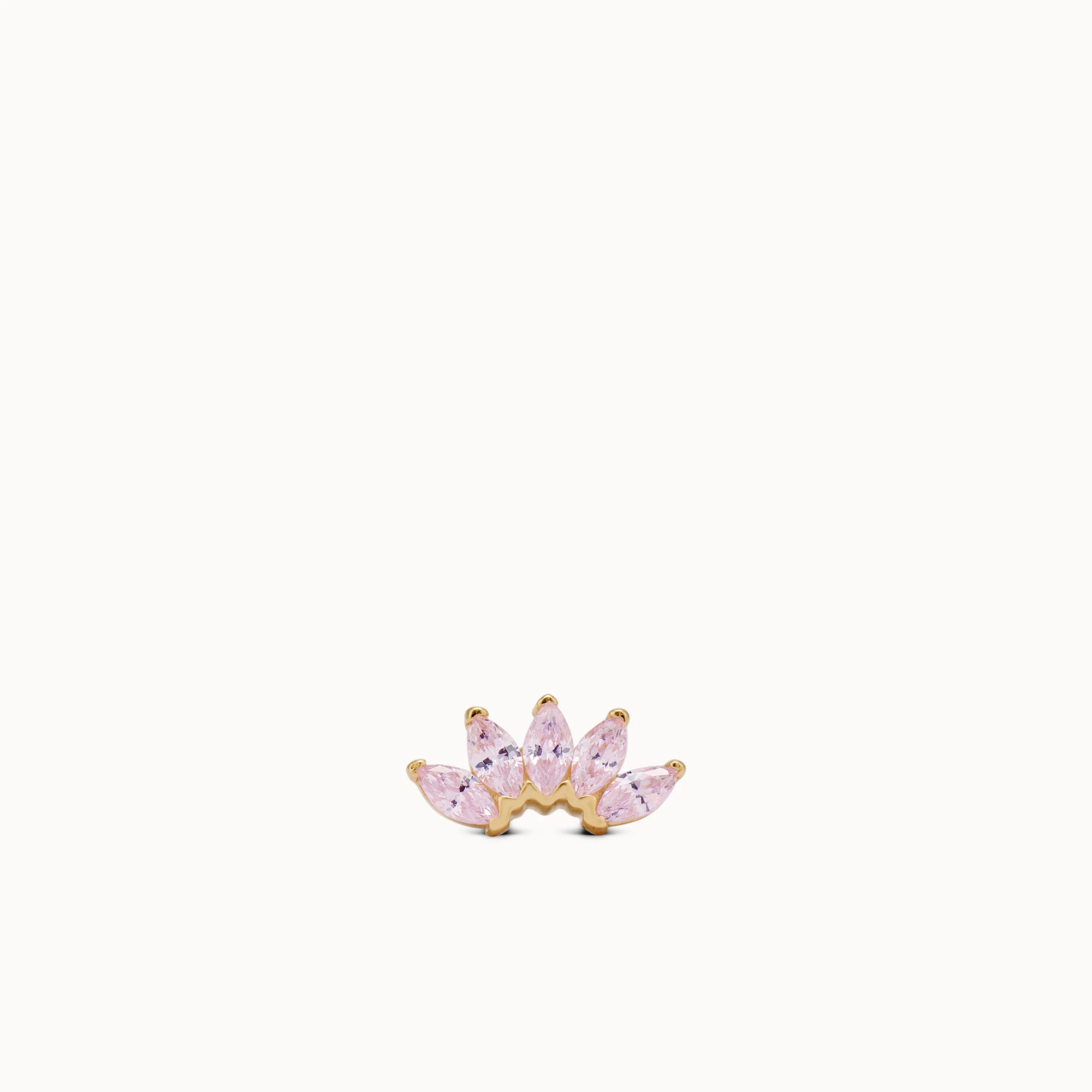 14k Arch Marquis Flat Back Stud