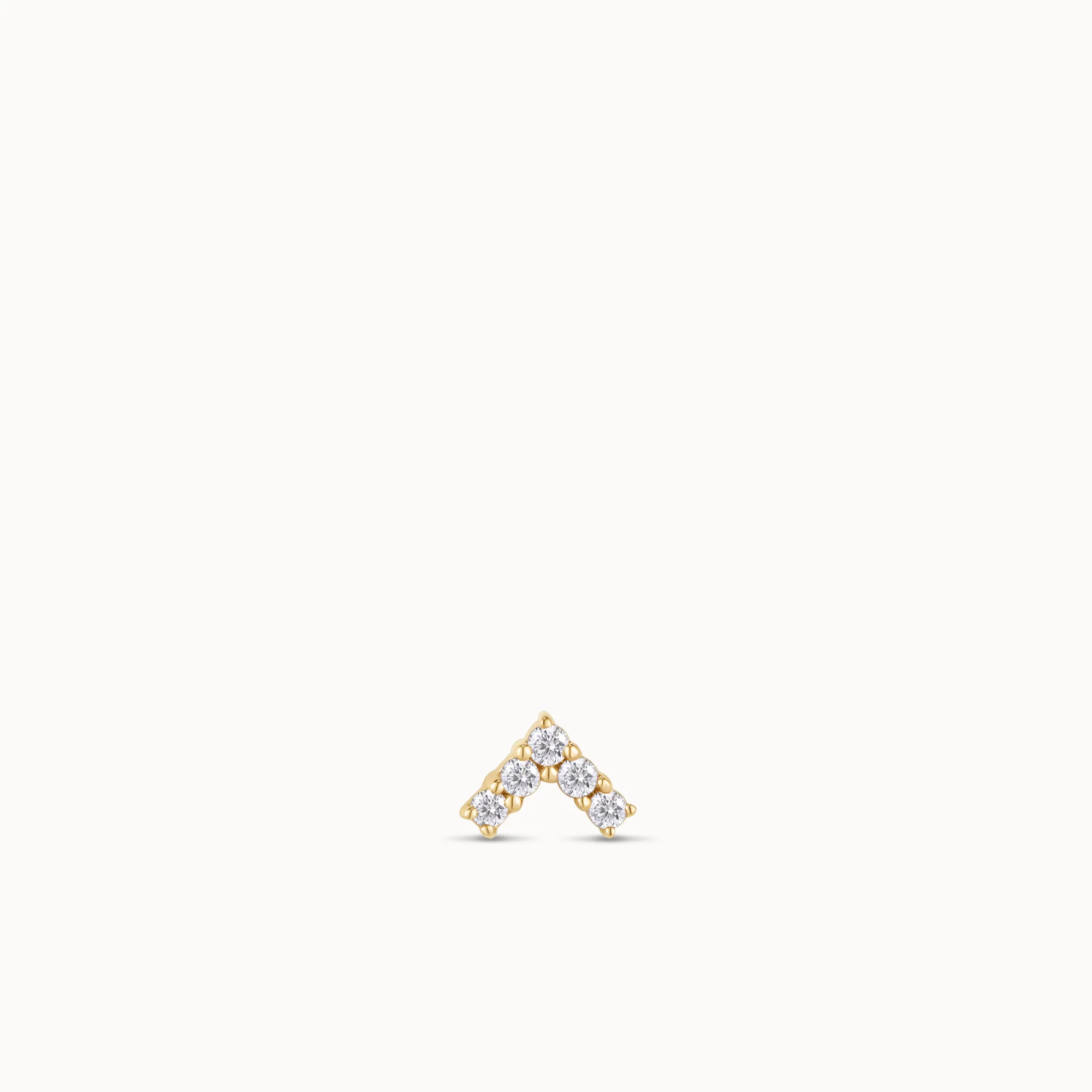 14k Diamond Chevron Flat Back Stud