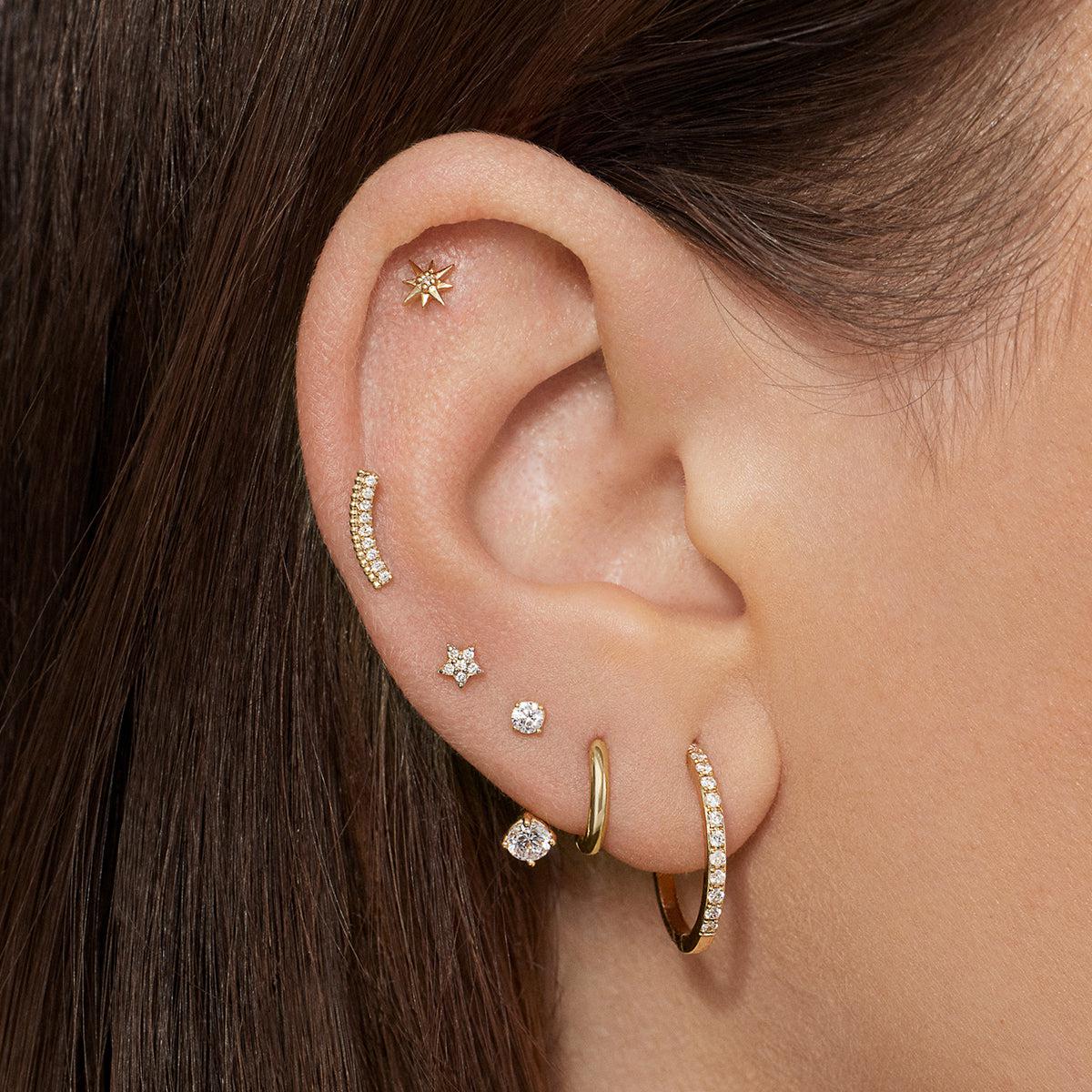 14k Diamond Hoop 17mm - Image 3