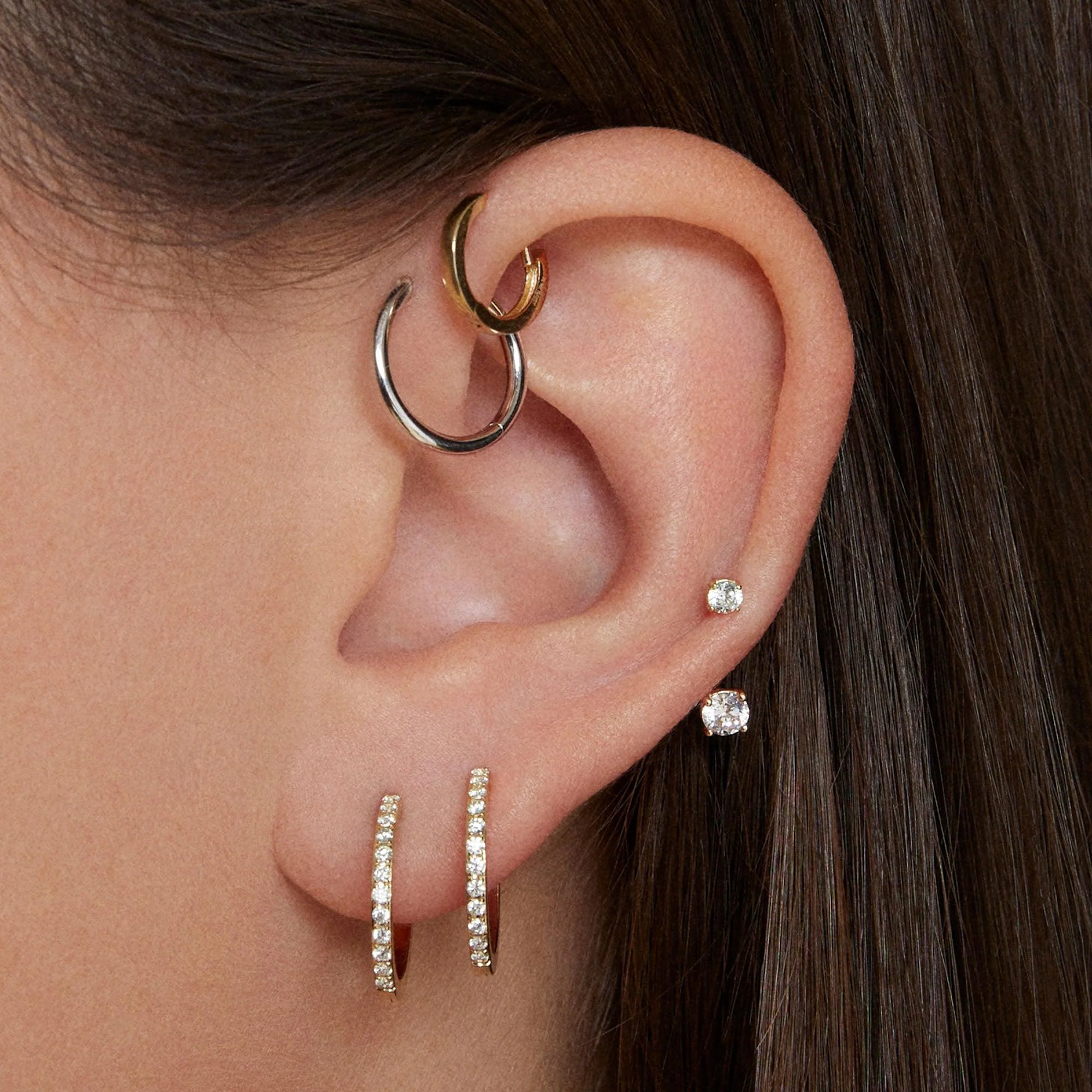 14k Diamond Hoop 17mm - Image 4