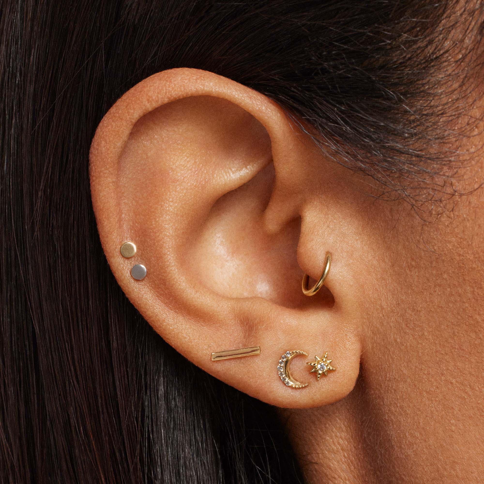 14k Gold Disk Flat Back Stud - Image 5