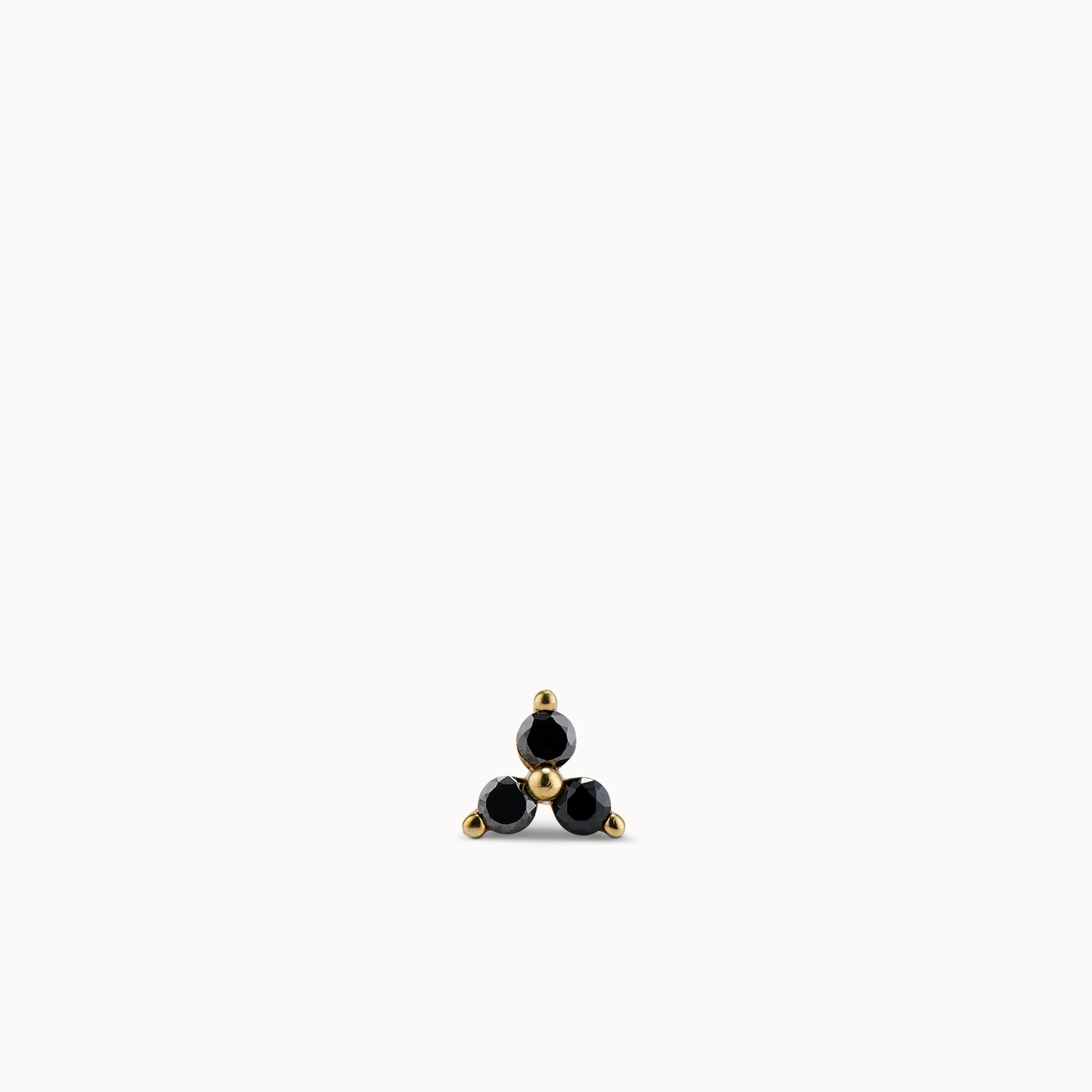 14k Gold Trinity CZ Flat Back Stud - Image 3