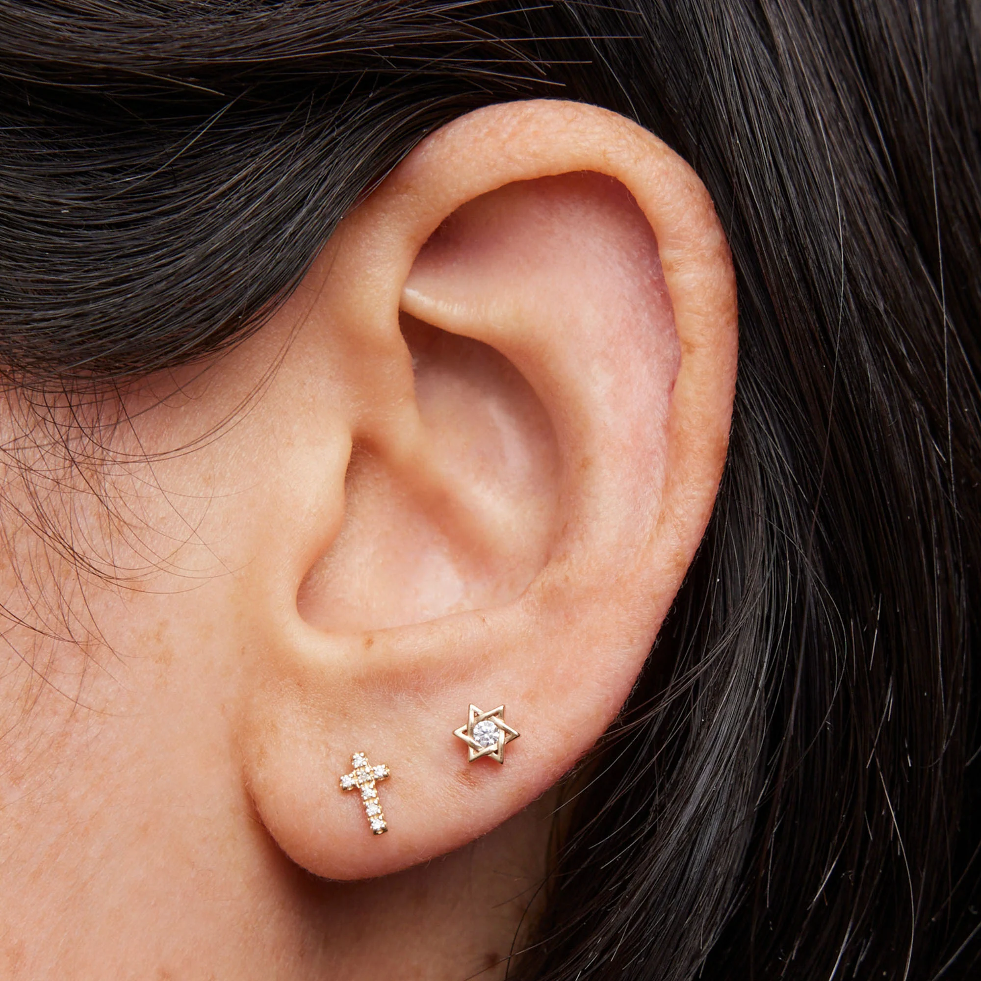 14k Lab Diamond Cross - Image 2