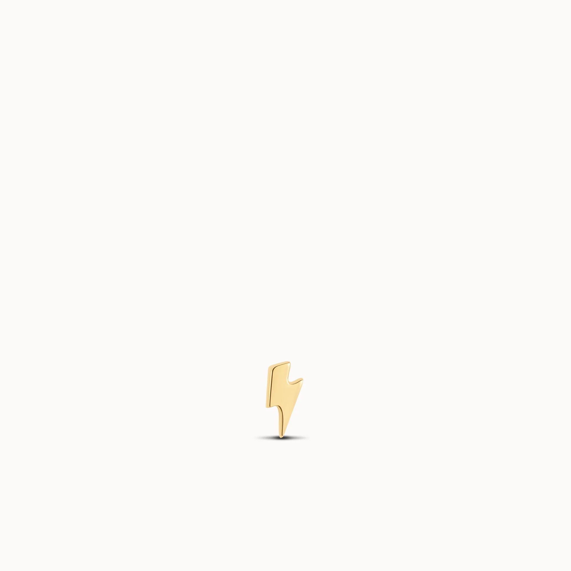 14k Mini Lightning Bolt Flat Back Stud