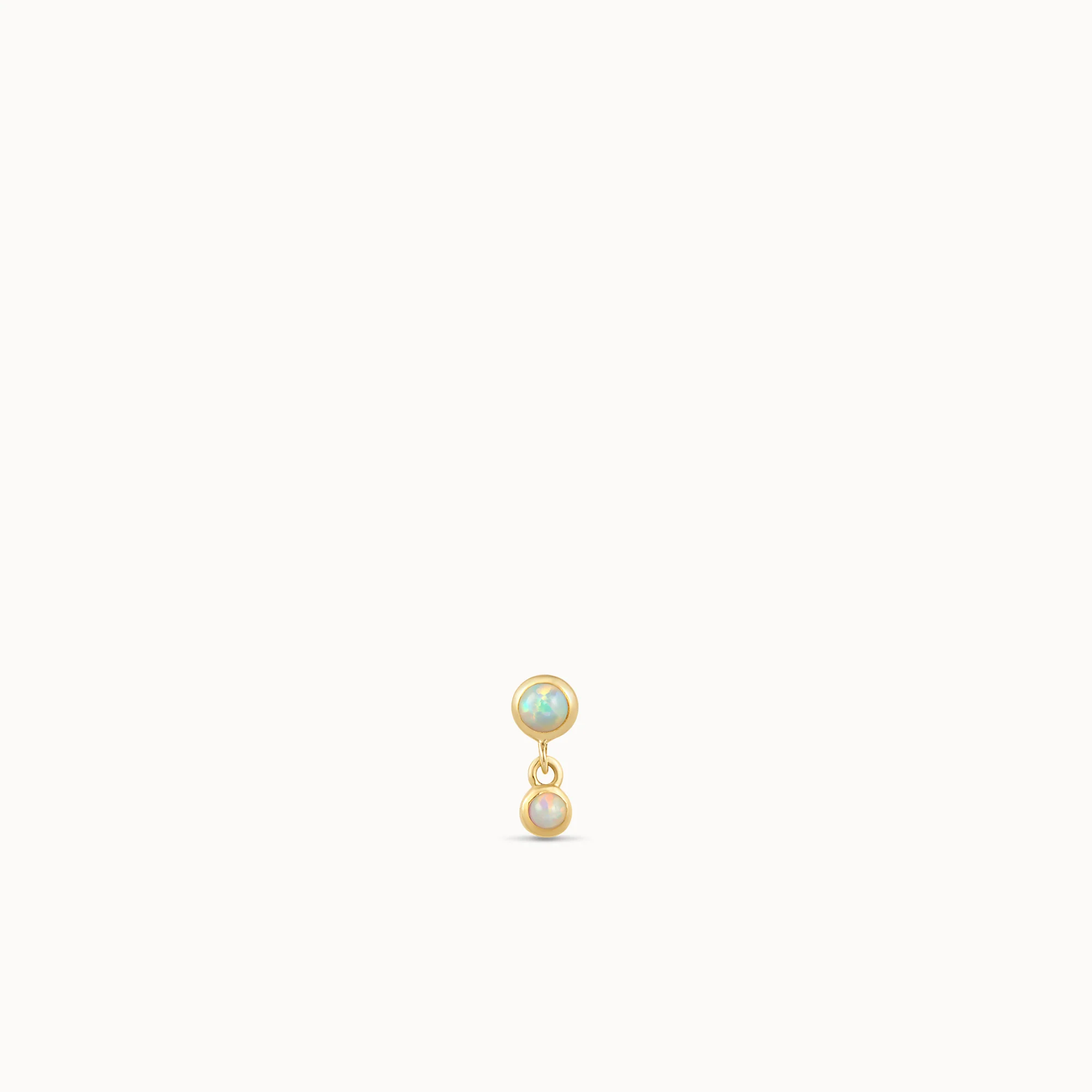 14k Opal Drop Flat Back Stud