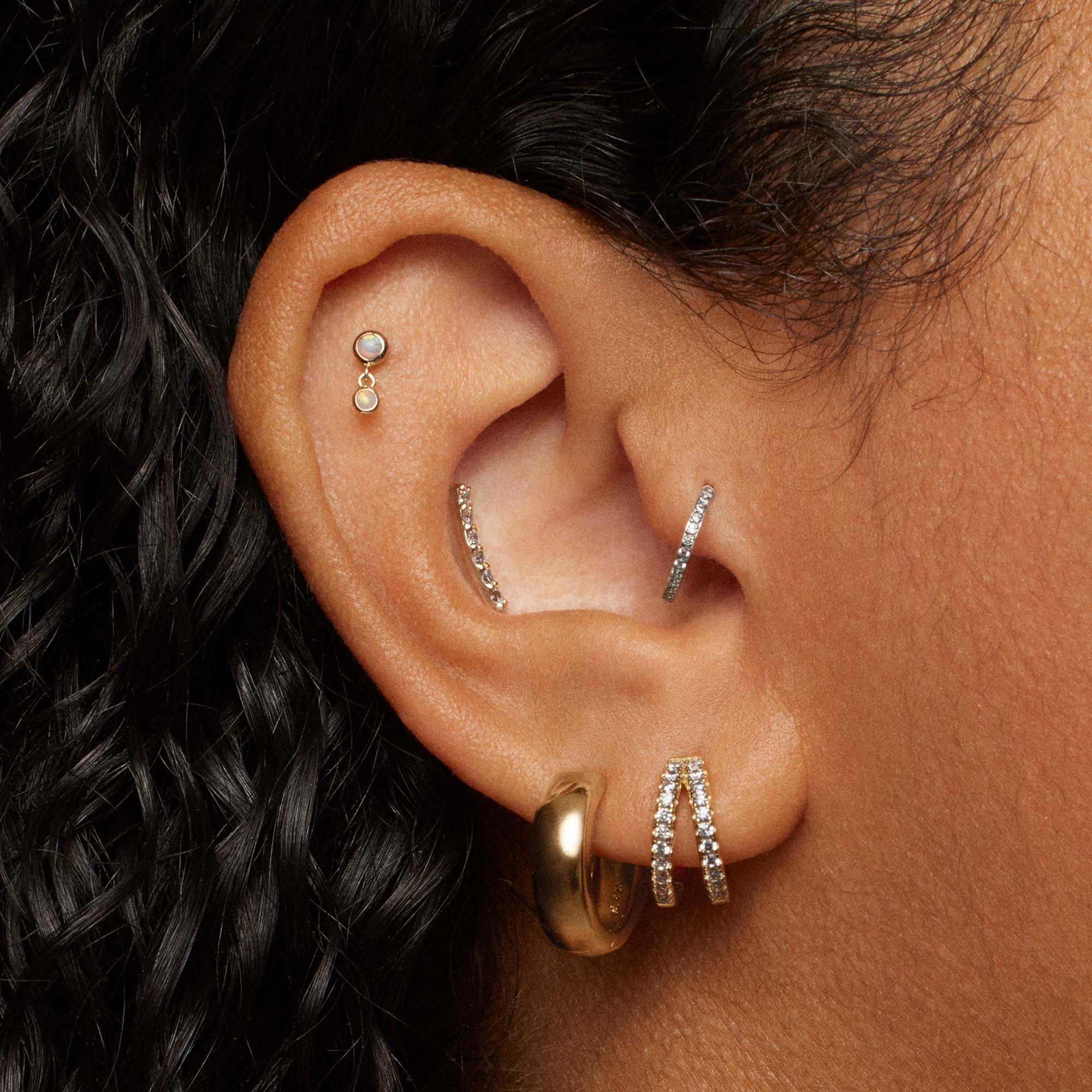 14k Opal Drop Flat Back Stud - Image 2