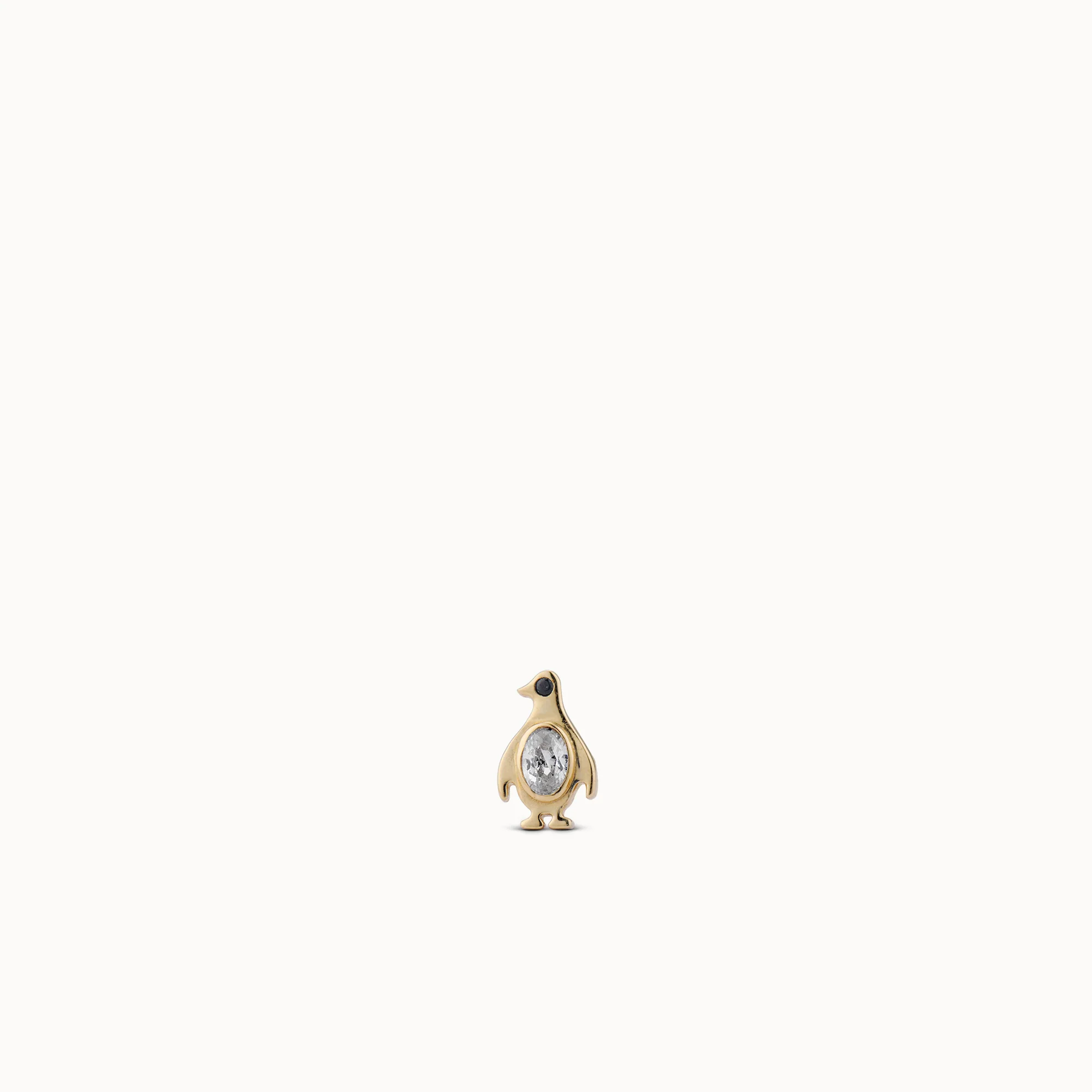 14k Penguin Flat Back Stud