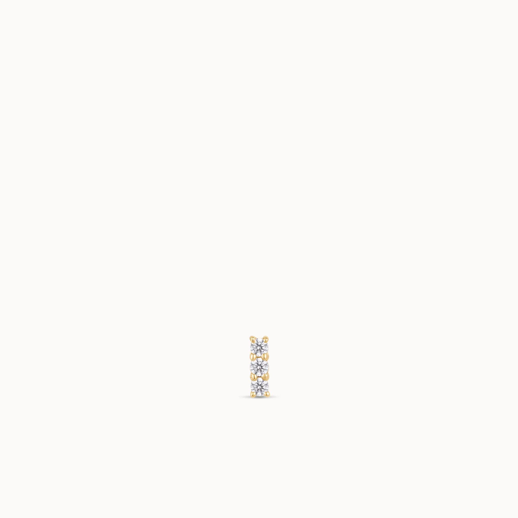 14k Tiny Diamond Bar Flat Back Stud