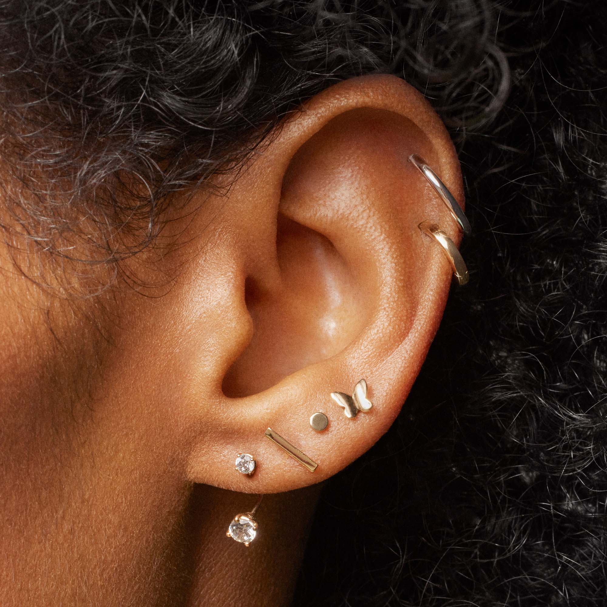 14k Butterfly Flat Back Stud - Image 2