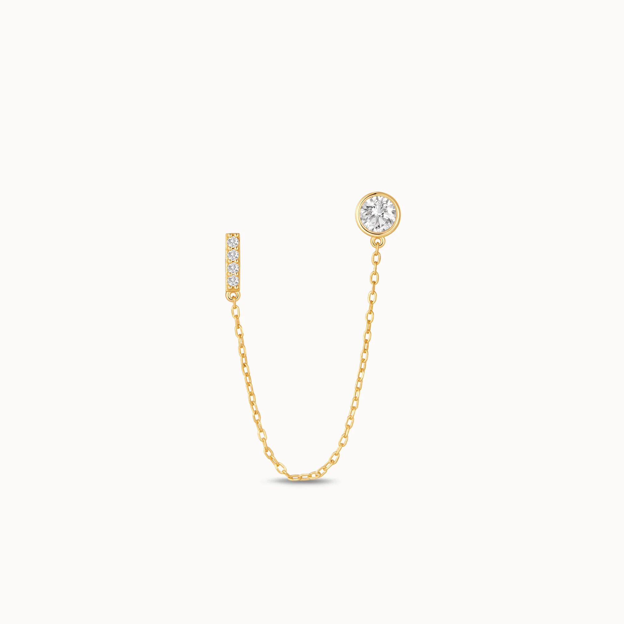 Bar & Bezel Stud Chain Connector