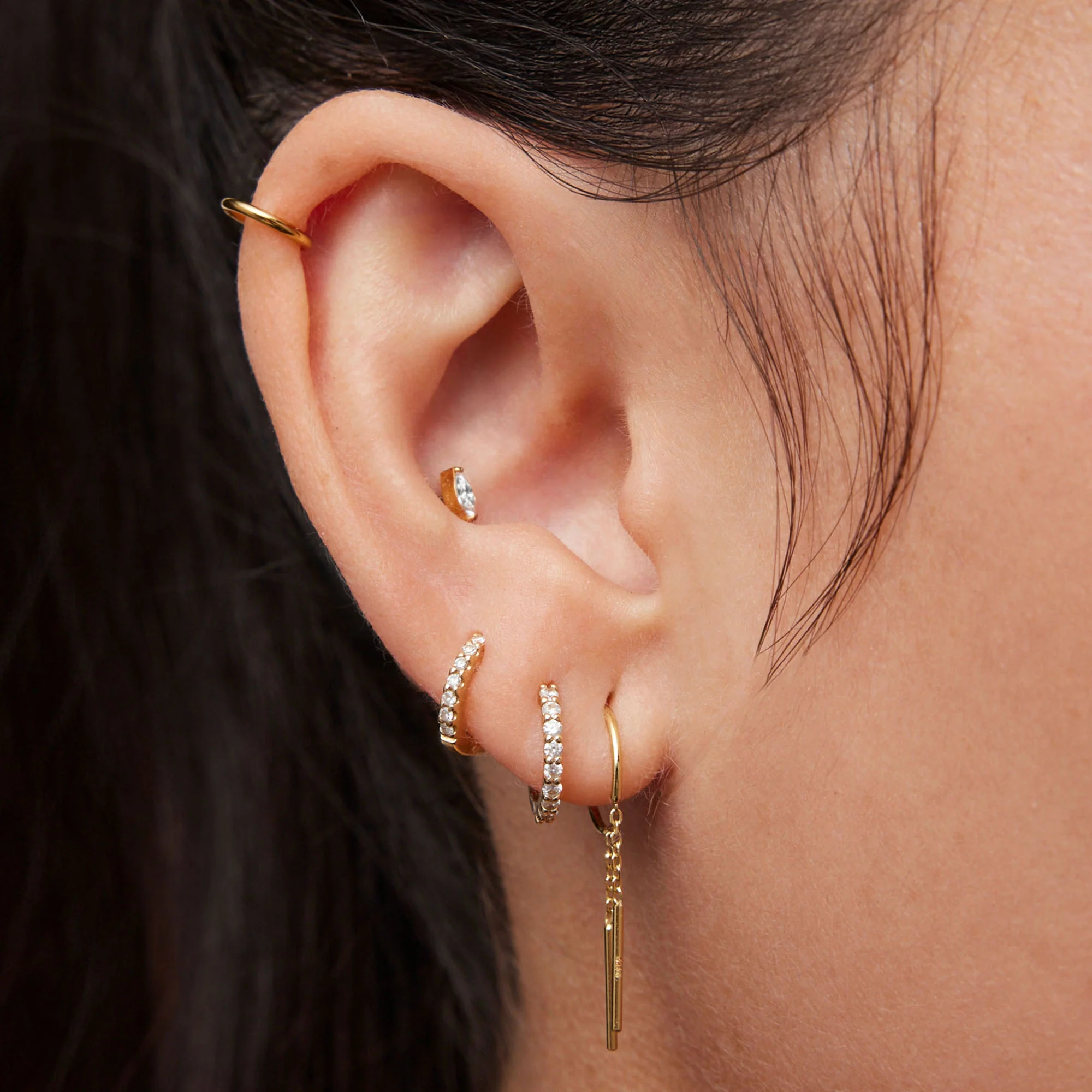 24k Crystal Marquise Flat Back Stud - Image 2