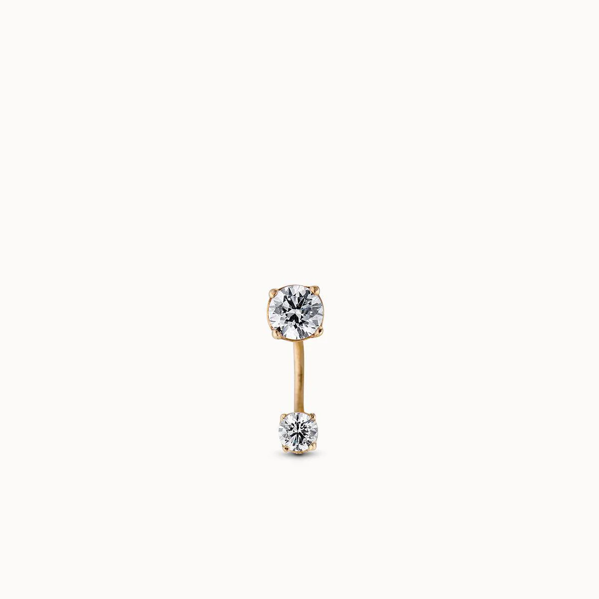 14k CZ C Hoops - Image 3