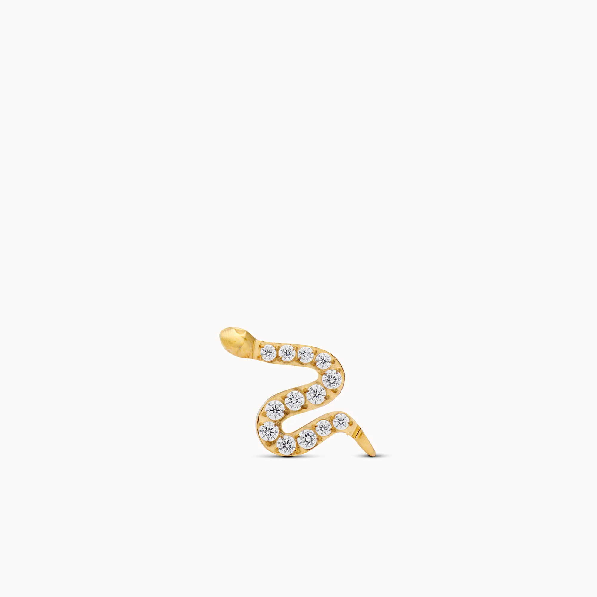 CZ Snake Flat Back Stud - Image 2