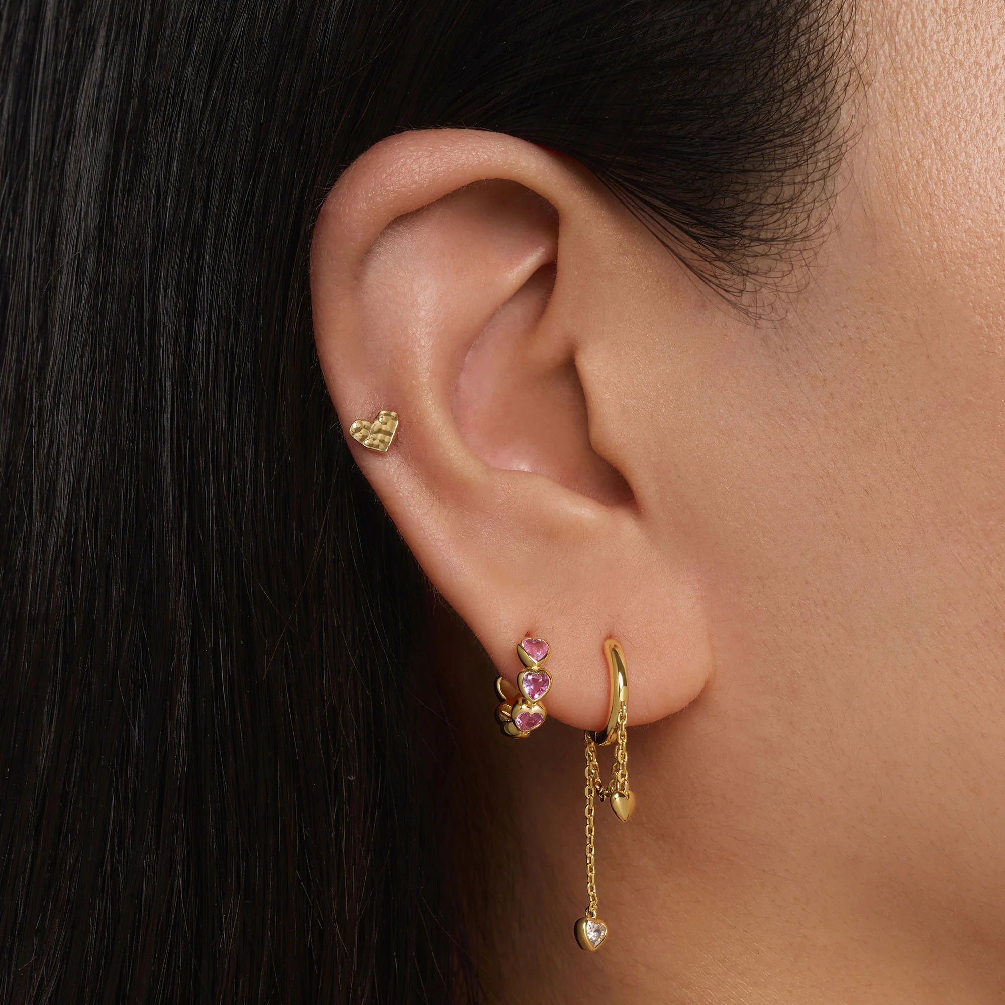 Heart Dropping CZ Hoops - Image 2
