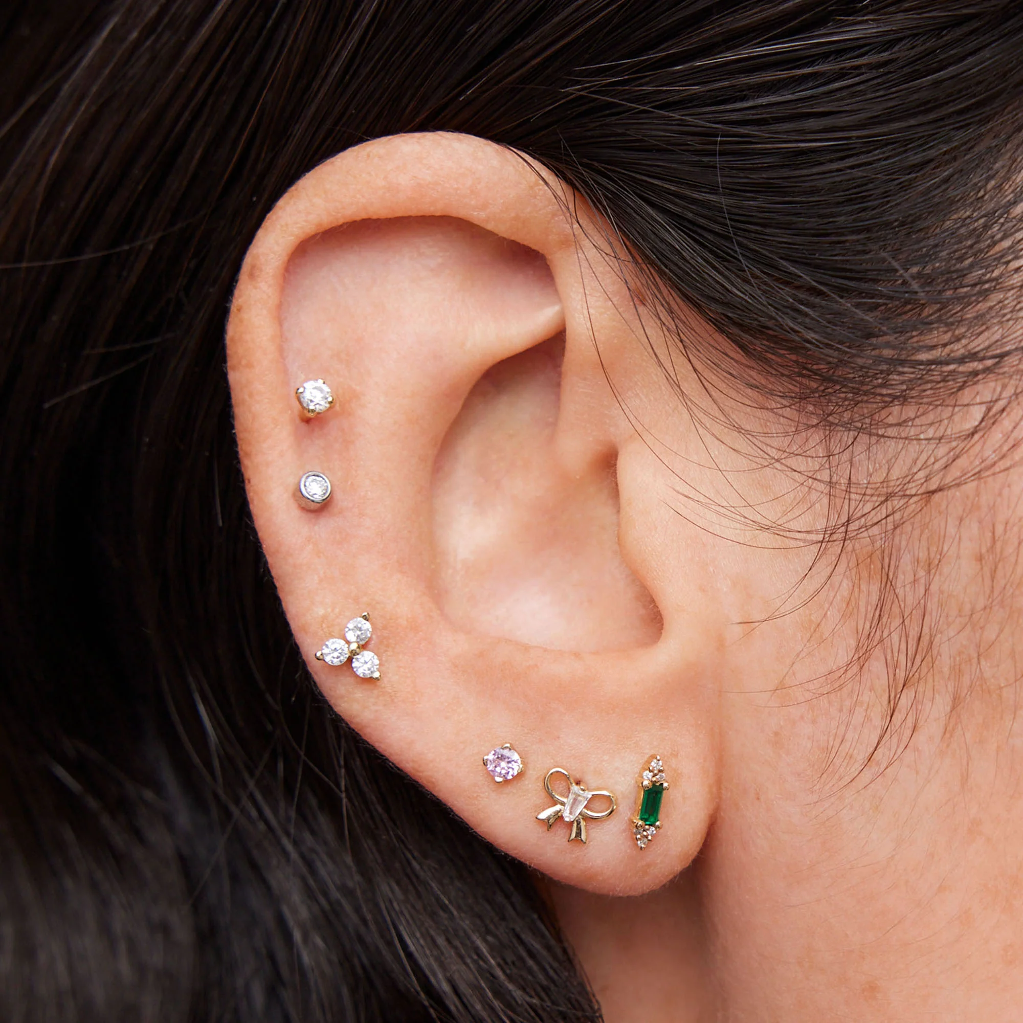 Rose CZ Studs - 3mm - Image 2