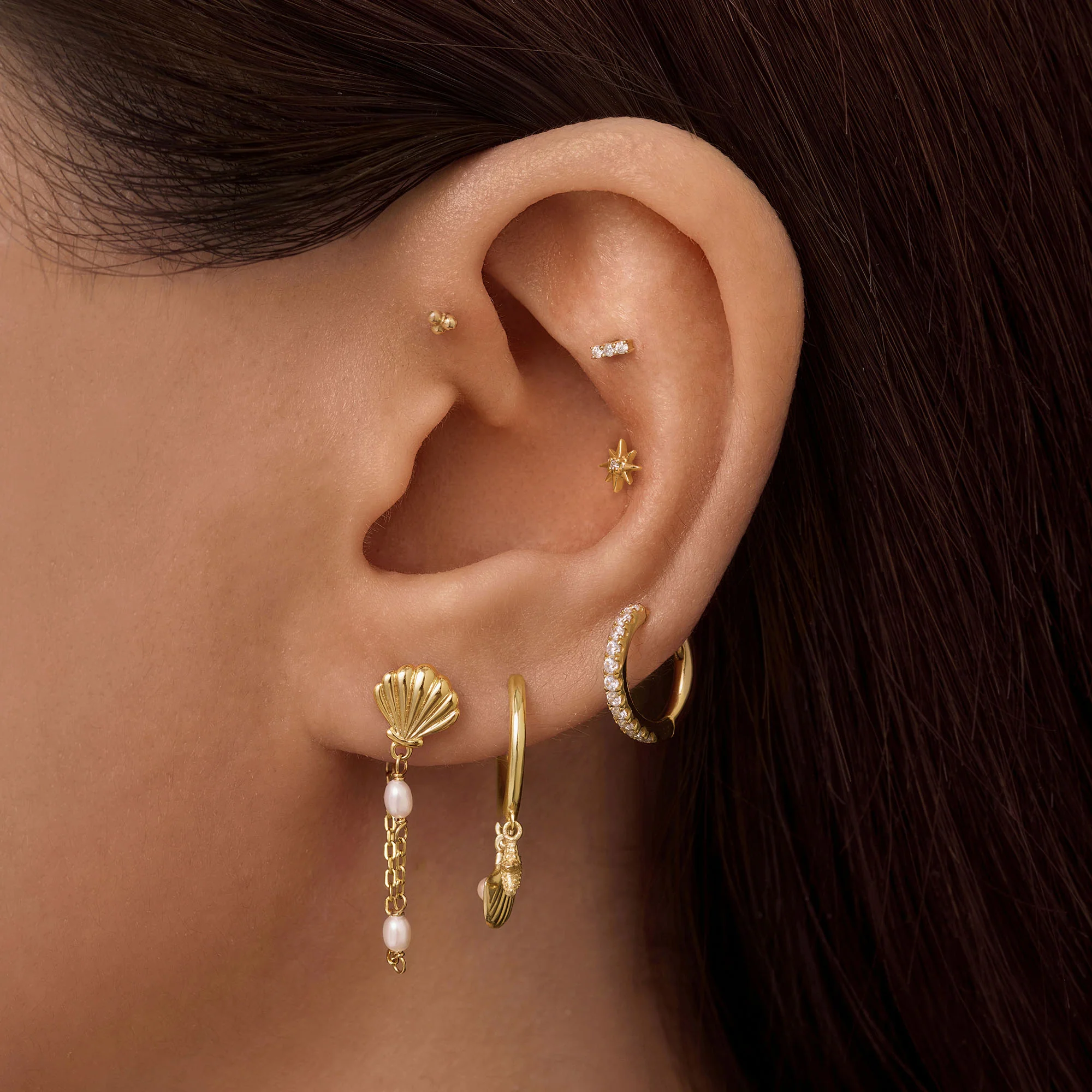Shell Chain Hoops - Image 2