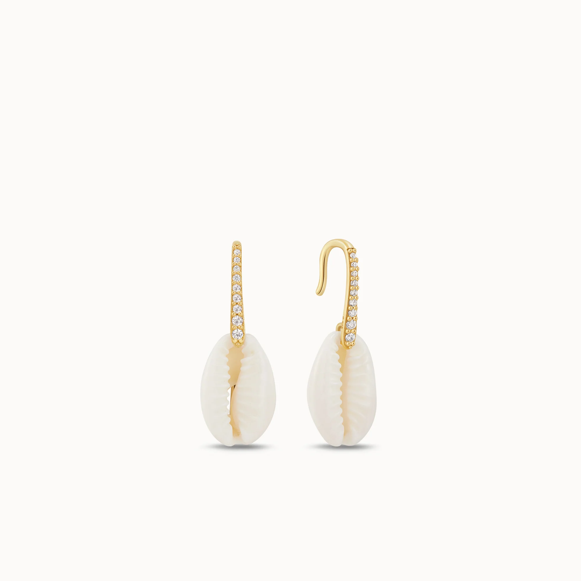 Shell Charm Hoops