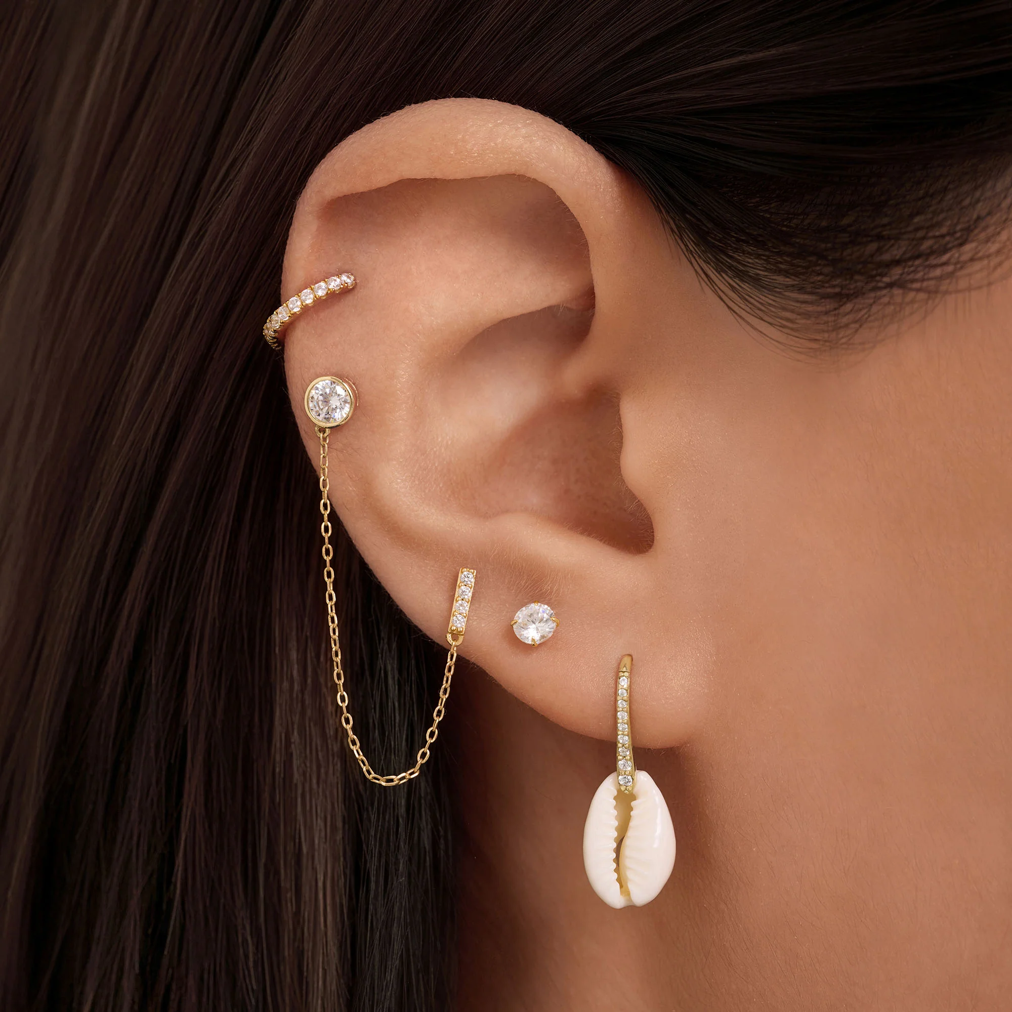 Shell Charm Hoops - Image 2
