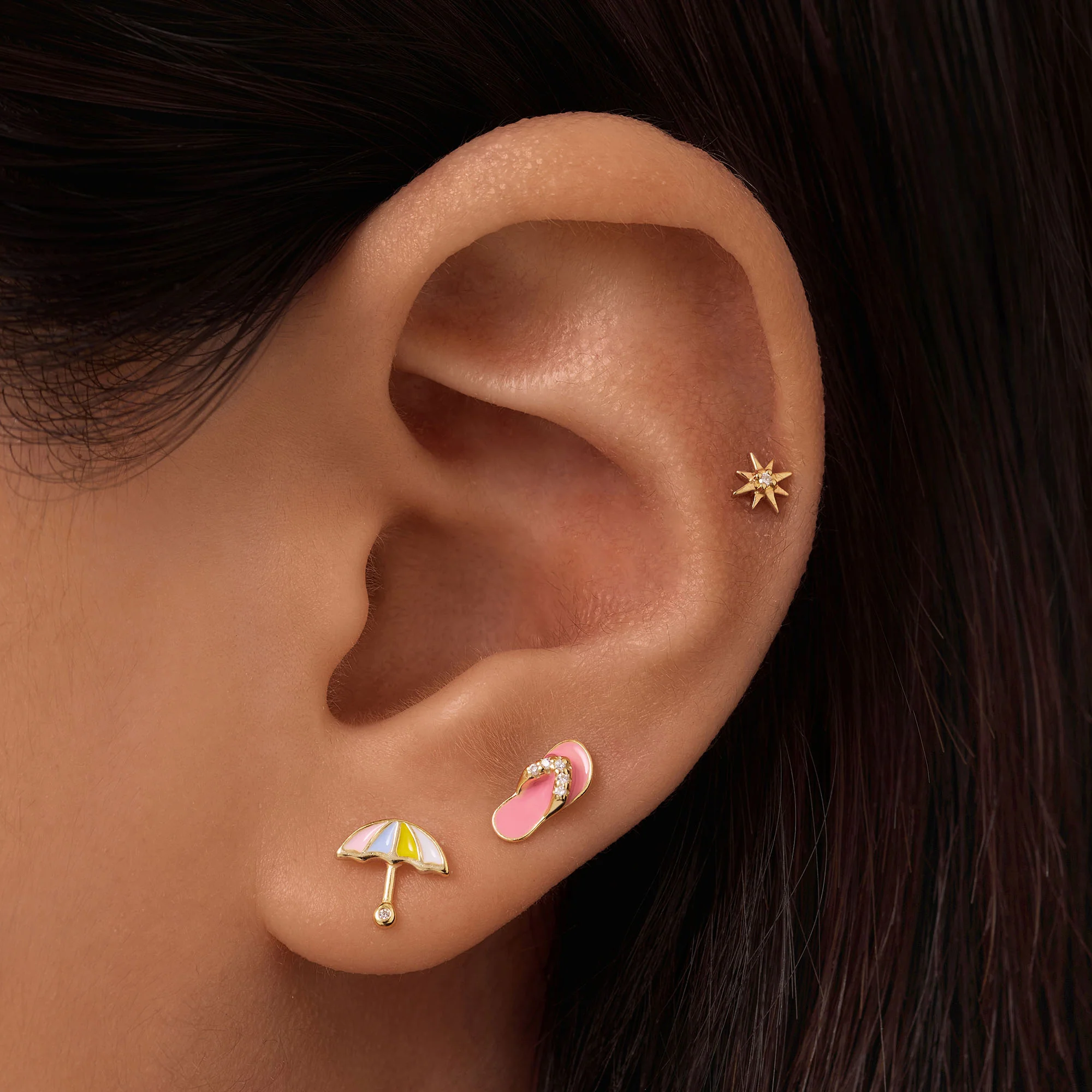 Umbrella and Flip Flop Studs Set - Image 2